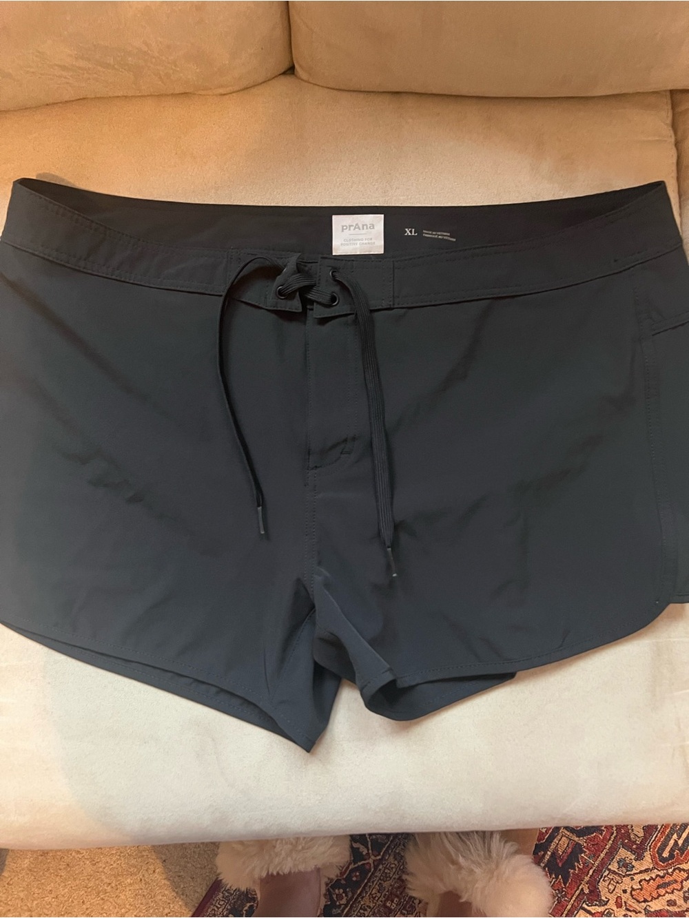 Prana Women’s Black Athletic Shorts with Drawstring Waist